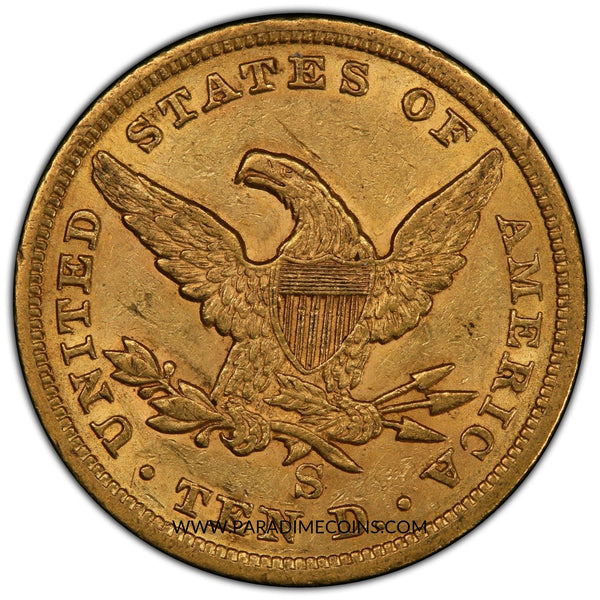 1860-S $10 AU58+ PCGS - Paradime Coins | PCGS NGC CACG CAC Rare US Numismatic Coins For Sale
