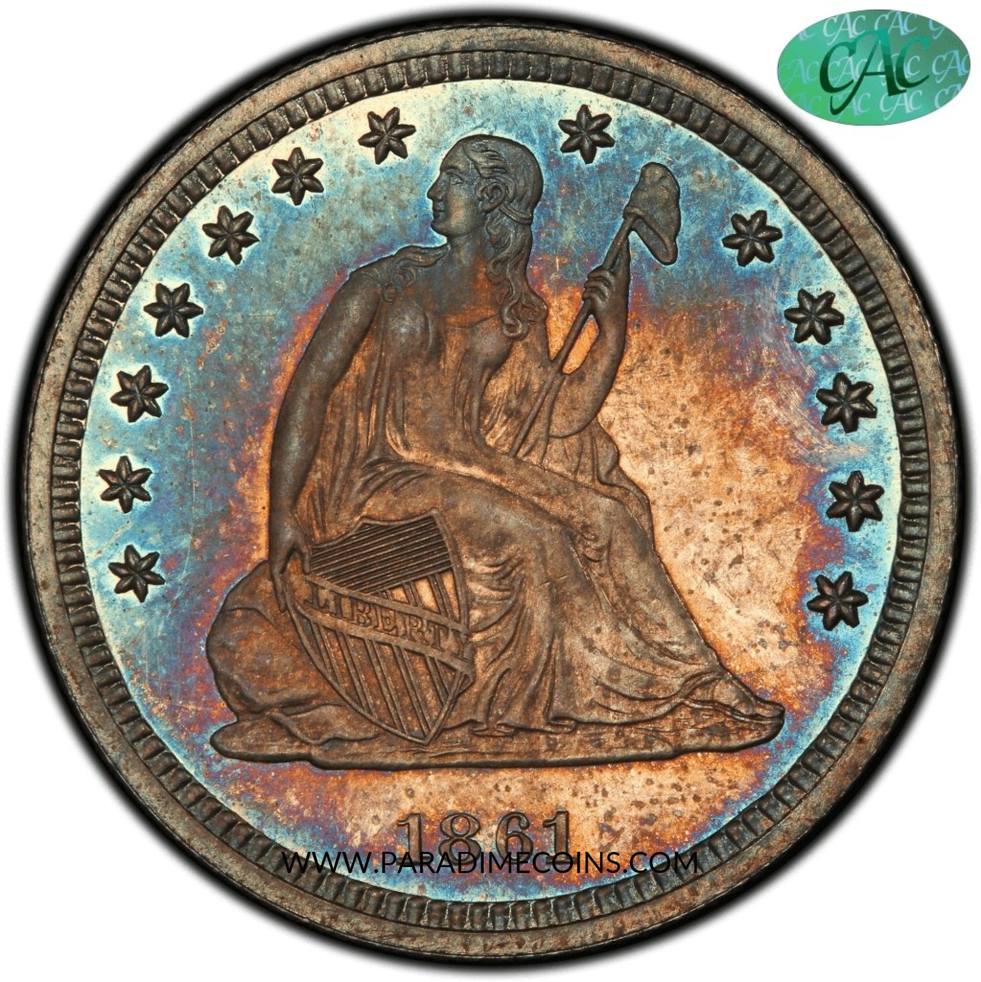 1861 25C PR65 PCGS CAC - Paradime Coins | PCGS NGC CACG CAC Rare US Numismatic Coins For Sale