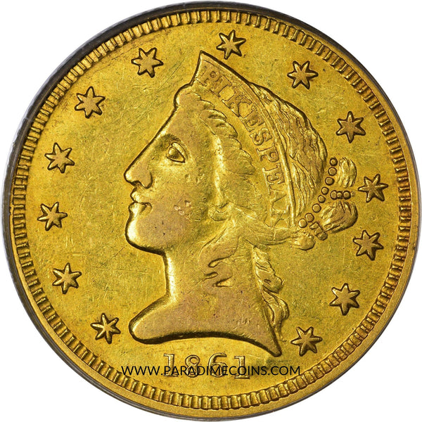1861 $5 Clark Gruber AU55 PCGS - Paradime Coins | PCGS NGC CACG CAC Rare US Numismatic Coins For Sale