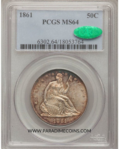 1861 50C MS64 PCGS CAC - Paradime Coins | PCGS NGC CACG CAC Rare US Numismatic Coins For Sale