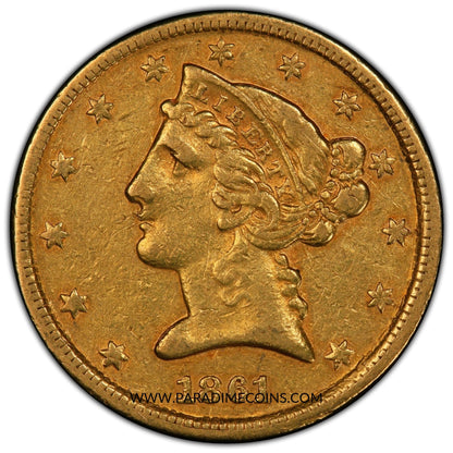 1861-C $5 XF45 PCGS CAC - Paradime Coins | PCGS NGC CACG CAC Rare US Numismatic Coins For Sale