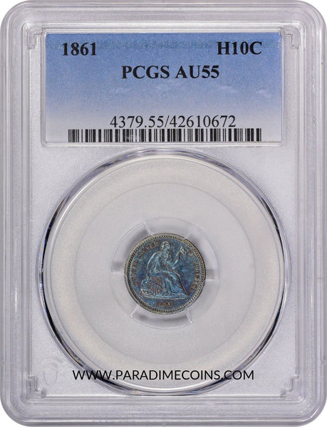 1861 H10C AU55 PCGS - Paradime Coins | PCGS NGC CACG CAC Rare US Numismatic Coins For Sale