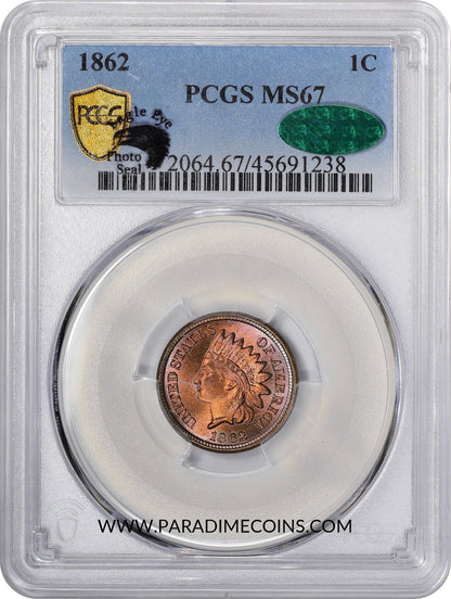 1862 1C MS67 PCGS CAC EEPS - Paradime Coins | PCGS NGC CACG CAC Rare US Numismatic Coins For Sale