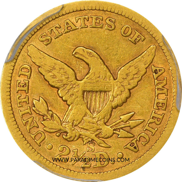 1862-S $2.5 VF35 PCGS CAC - Paradime Coins | PCGS NGC CACG CAC Rare US Numismatic Coins For Sale