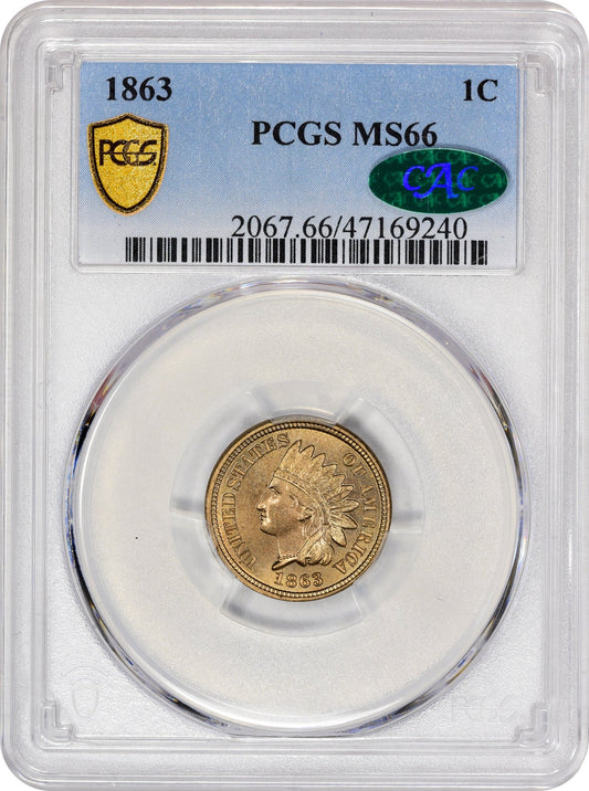 1863 1C MS66 PCGS CAC - Paradime Coins | PCGS NGC CACG CAC Rare US Numismatic Coins For Sale