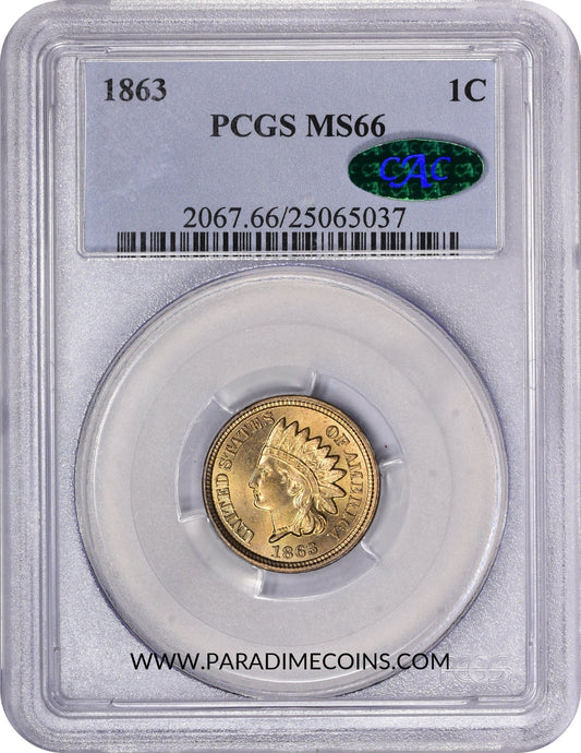 1863 1C MS66 PCGS CAC - Paradime Coins | PCGS NGC CACG CAC Rare US Numismatic Coins For Sale