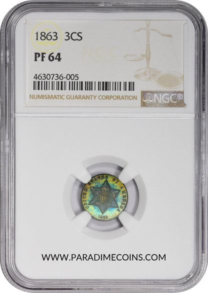 1863 3CS PR64 NGC - Paradime Coins | PCGS NGC CACG CAC Rare US Numismatic Coins For Sale