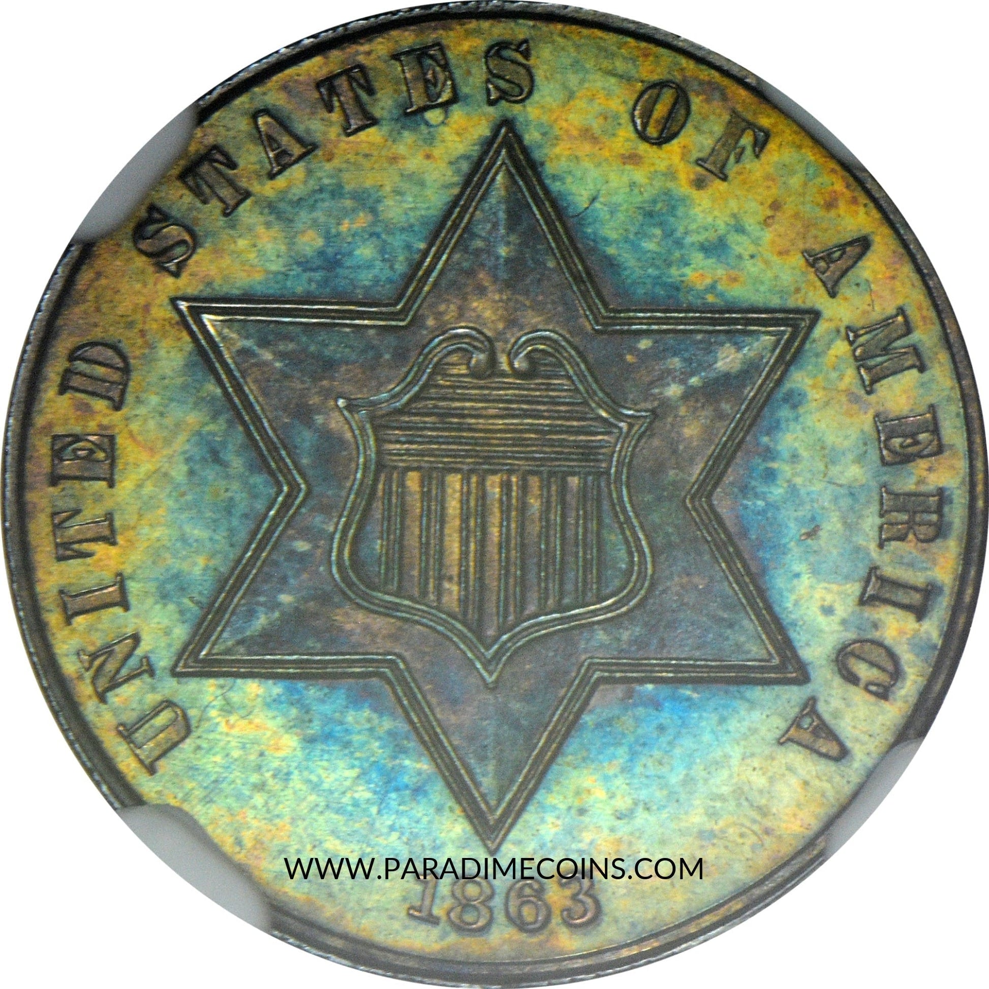 1863 3CS PR64 NGC - Paradime Coins | PCGS NGC CACG CAC Rare US Numismatic Coins For Sale