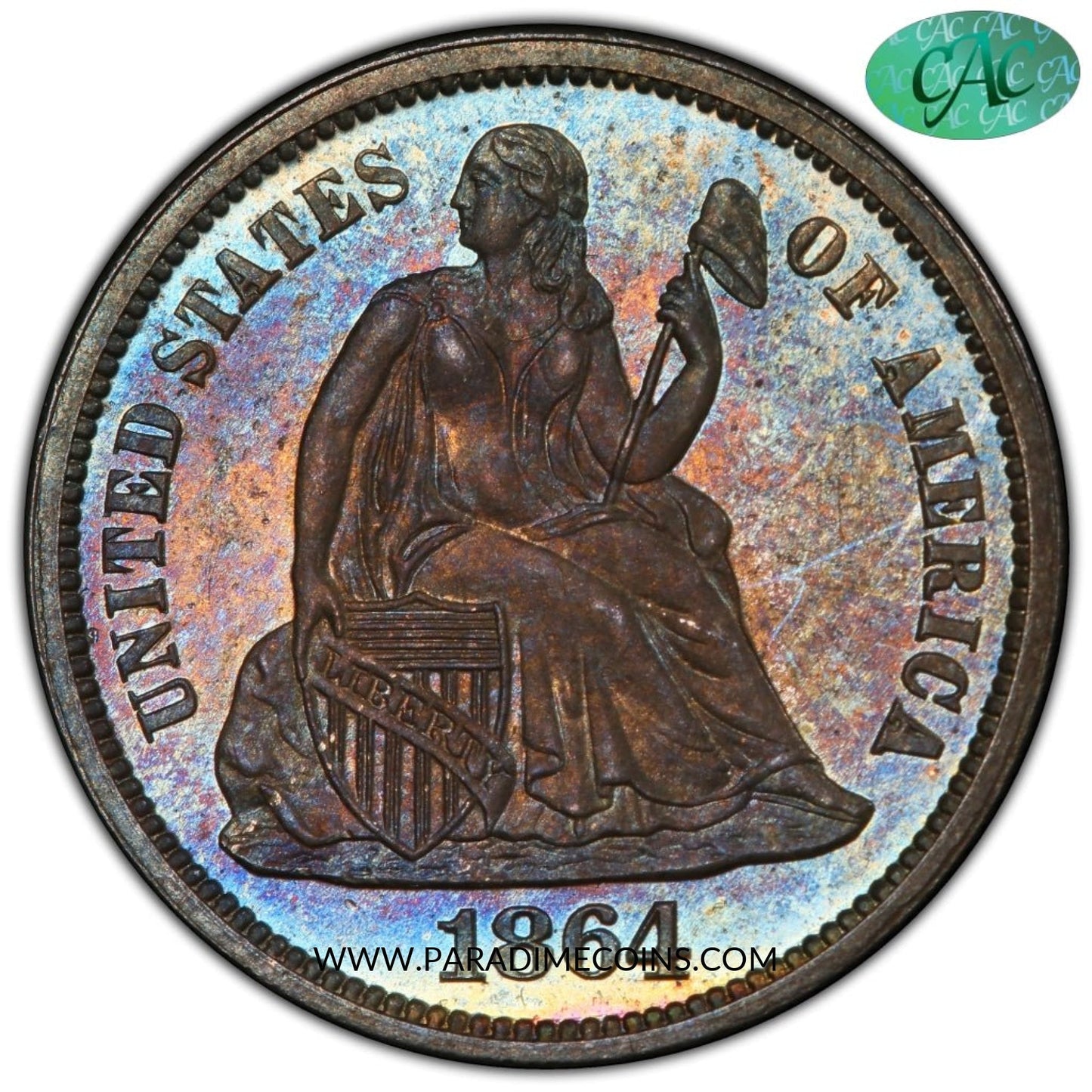 1864 10C PR65 PCGS CAC - Paradime Coins | PCGS NGC CACG CAC Rare US Numismatic Coins For Sale