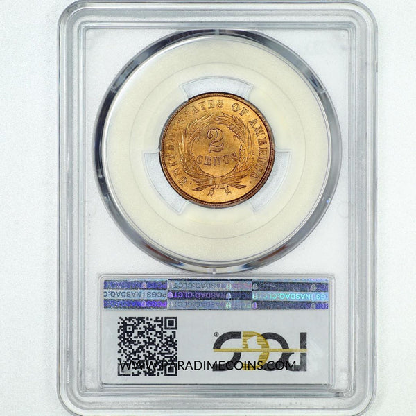 1864 LARGE MOTTO 2C MS66 Red PCGS CAC - Paradime Coins | PCGS NGC CACG CAC Rare US Numismatic Coins For Sale