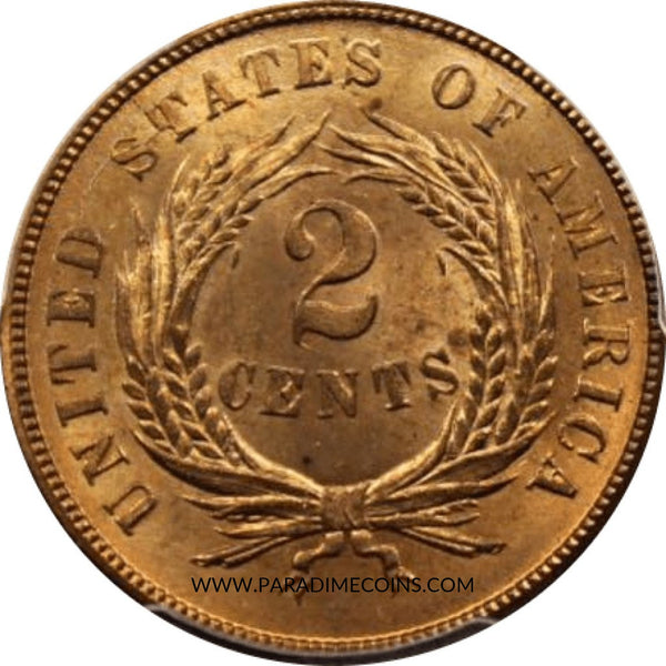 1865 2C MS66RD PCGS CAC - Paradime Coins | PCGS NGC CACG CAC Rare US Numismatic Coins For Sale