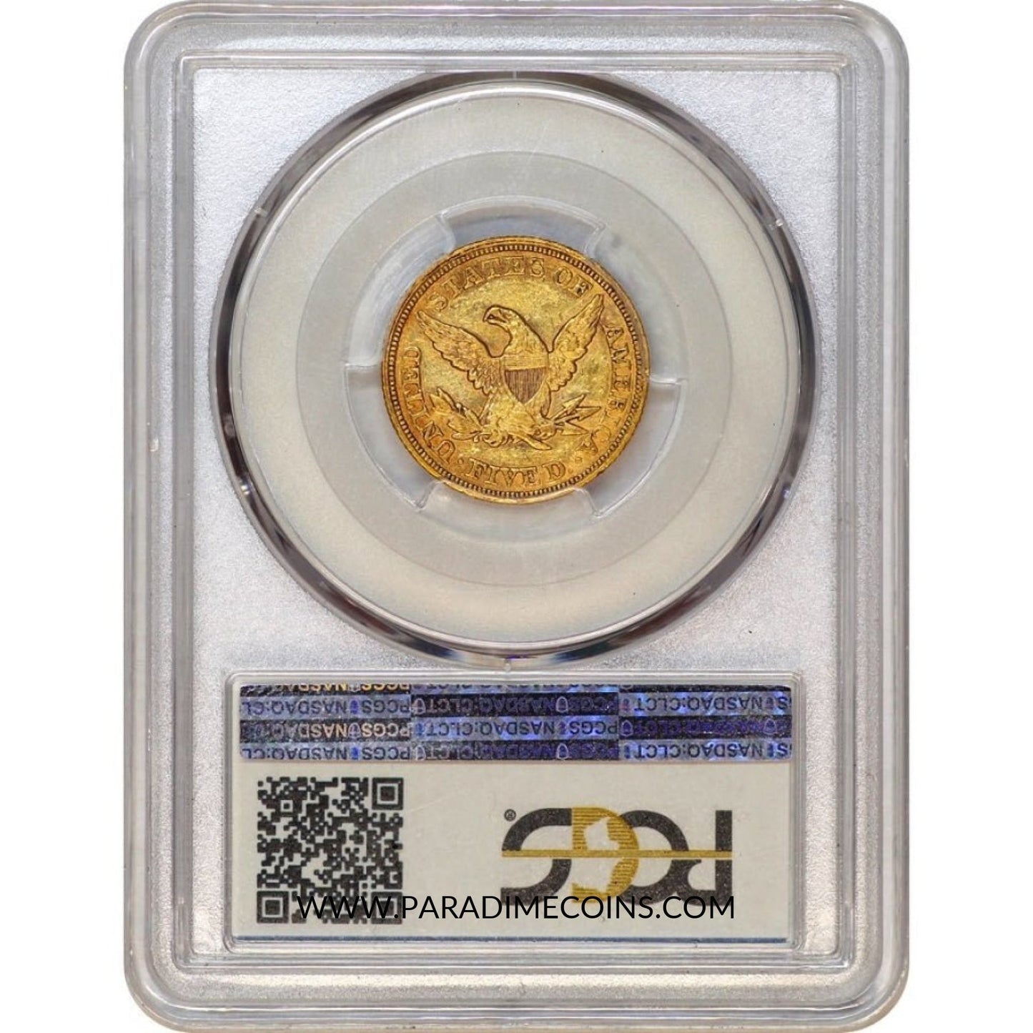 1865 $5 AU55 PCGS CAC - Paradime Coins | PCGS NGC CACG CAC Rare US Numismatic Coins For Sale