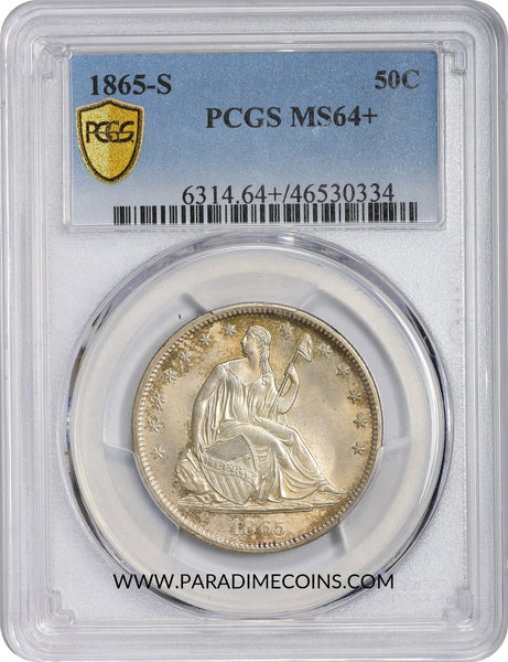 1865-S 50C MS64+ PCGS - Paradime Coins | PCGS NGC CACG CAC Rare US Numismatic Coins For Sale