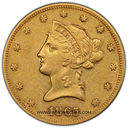 1865 $10 XF45 PCGS - Paradime Coins | PCGS NGC CACG CAC Rare US Numismatic Coins For Sale
