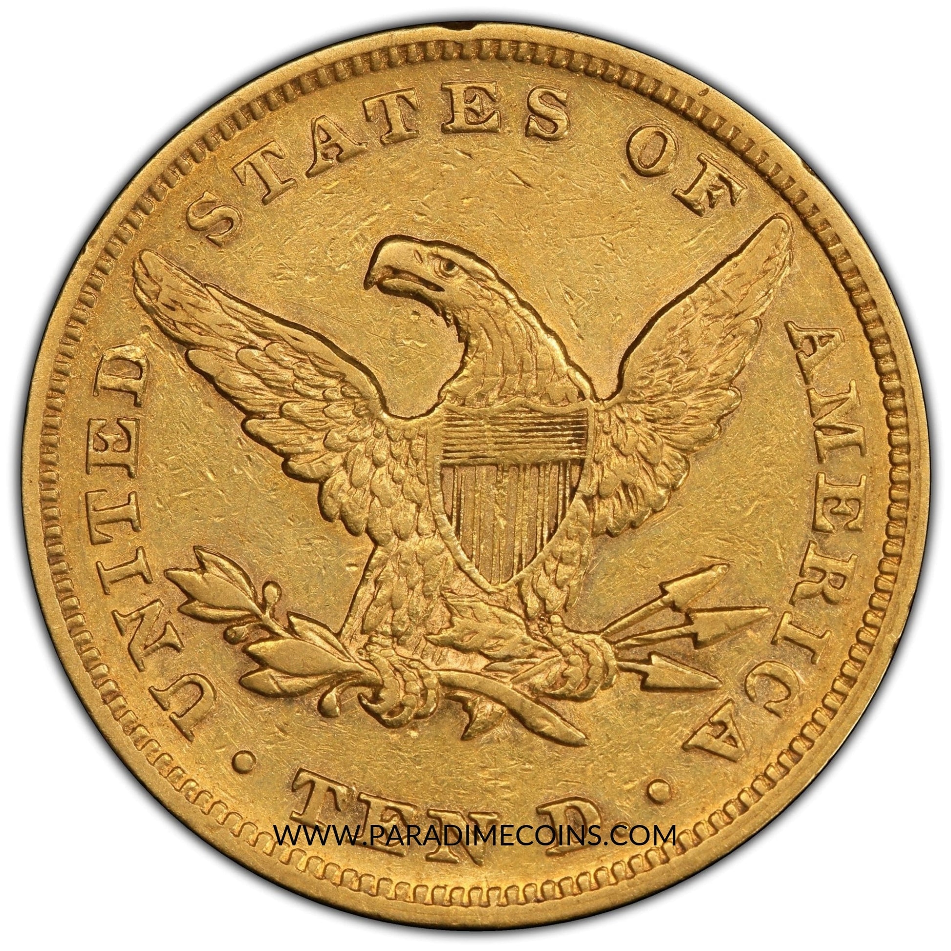 1865 $10 XF45 PCGS - Paradime Coins | PCGS NGC CACG CAC Rare US Numismatic Coins For Sale