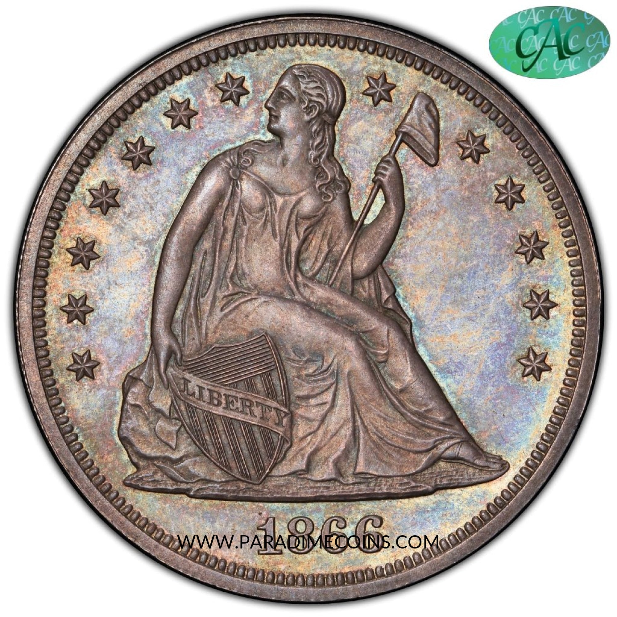 1866 $1 MOTTO PR64 PCGS CAC - Paradime Coins | PCGS NGC CACG CAC Rare US Numismatic Coins For Sale