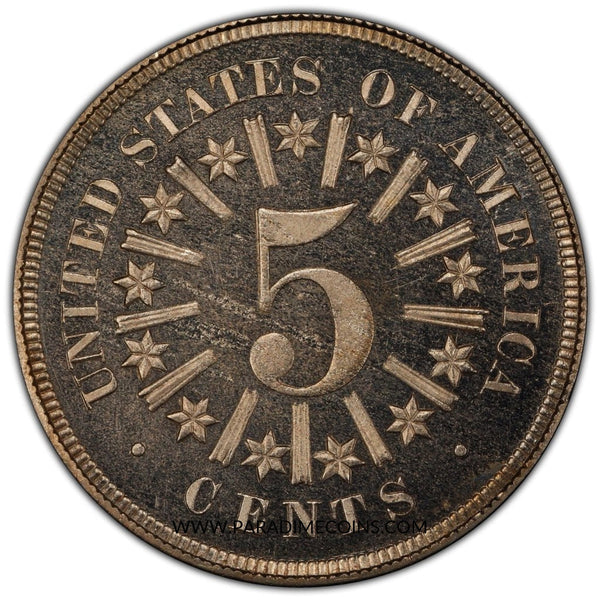 1866 5C RAYS PR65 DCAM PCGS CAC - Paradime Coins | PCGS NGC CACG CAC Rare US Numismatic Coins For Sale