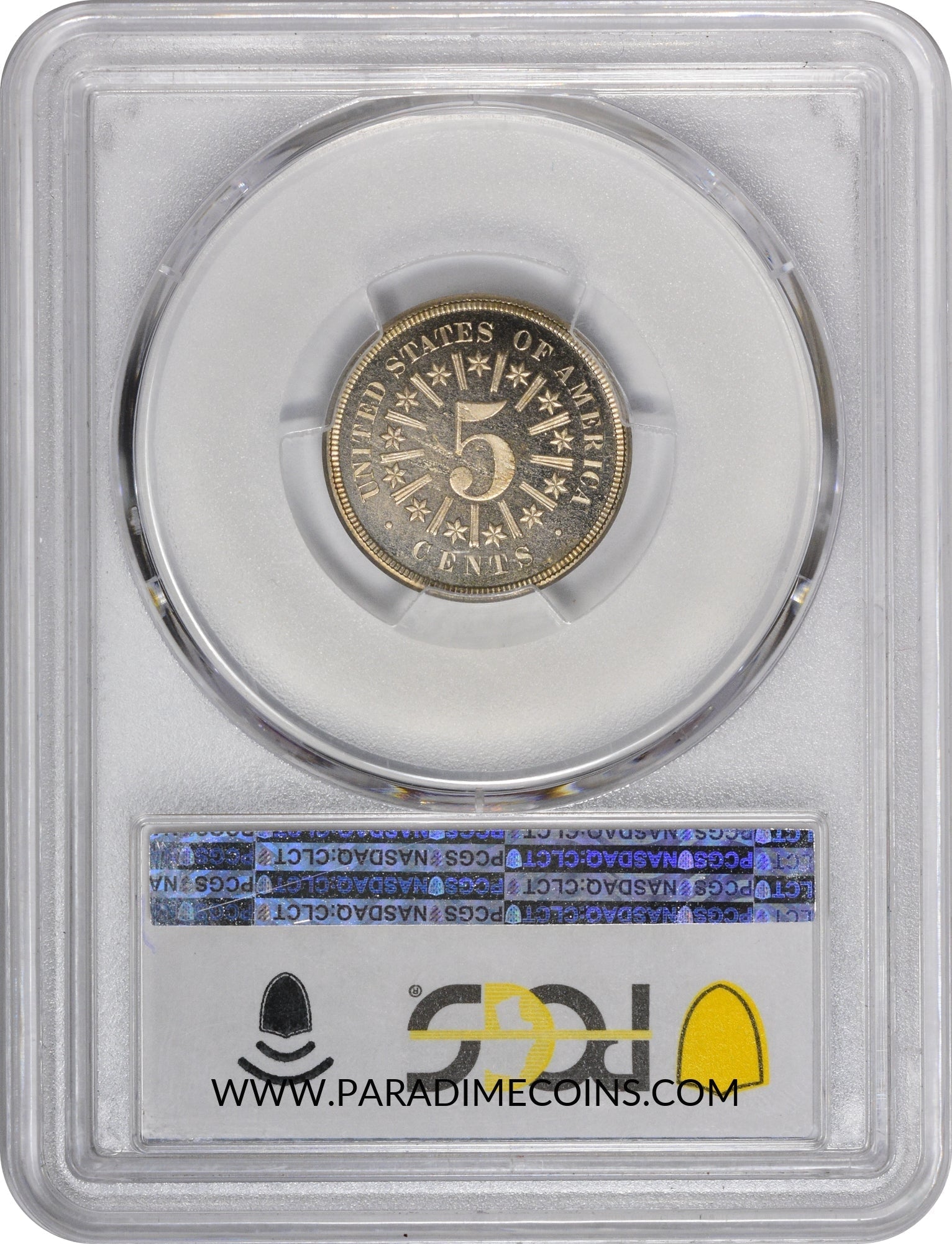 1866 5C RAYS PR65 DCAM PCGS CAC - Paradime Coins | PCGS NGC CACG CAC Rare US Numismatic Coins For Sale