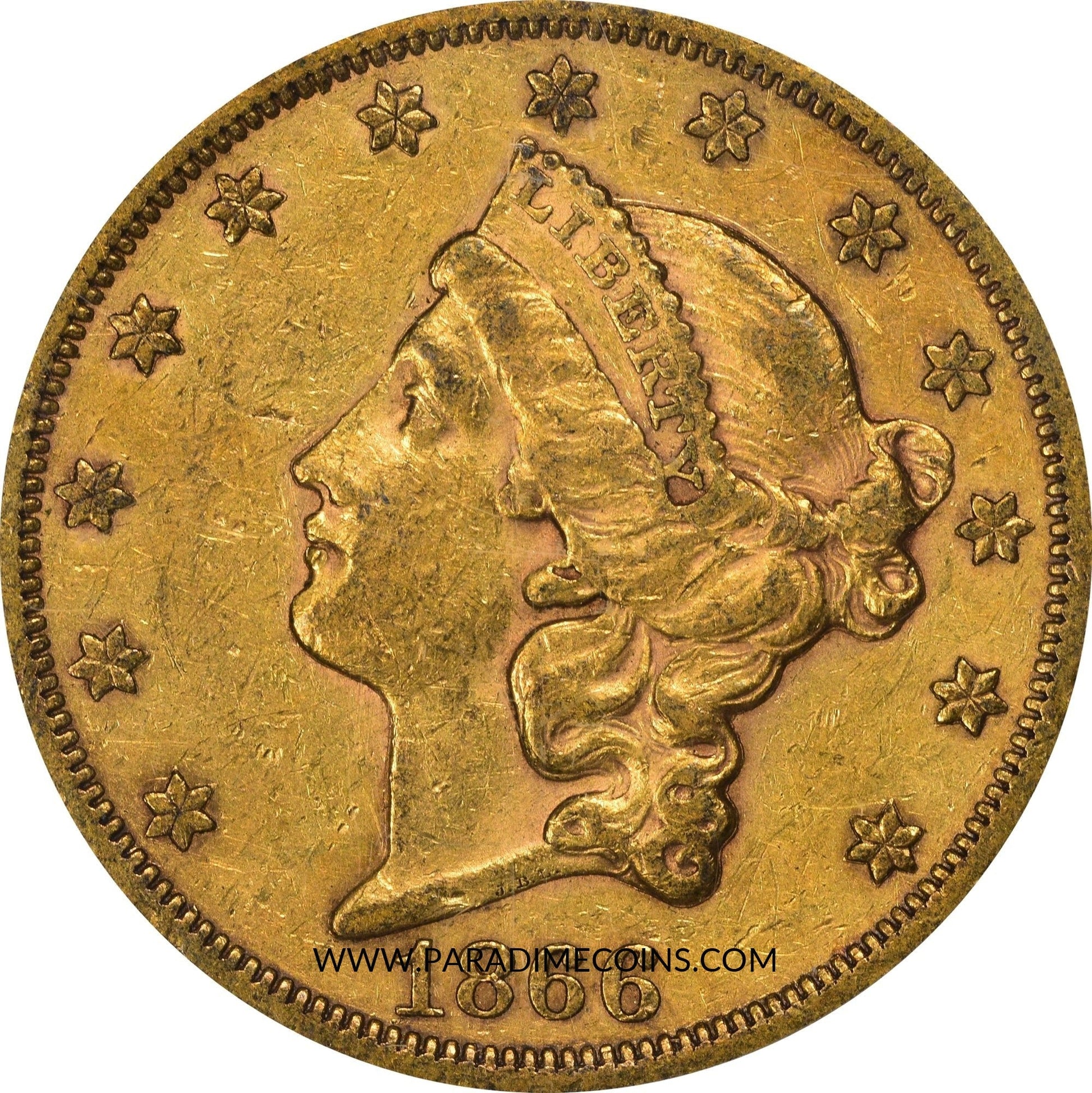 1866 $20 MOTTO XF40 OGH PCGS GOLD CAC - Paradime Coins | PCGS NGC CACG CAC Rare US Numismatic Coins For Sale