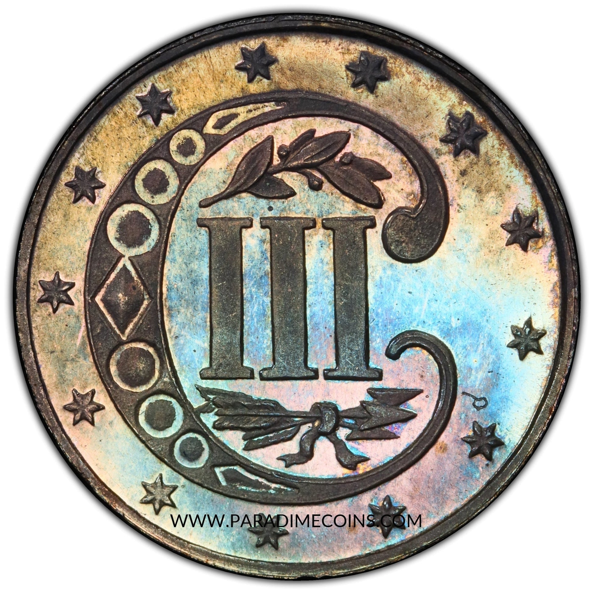 1866 3CS PR66+ PCGS CAC - Paradime Coins | PCGS NGC CACG CAC Rare US Numismatic Coins For Sale