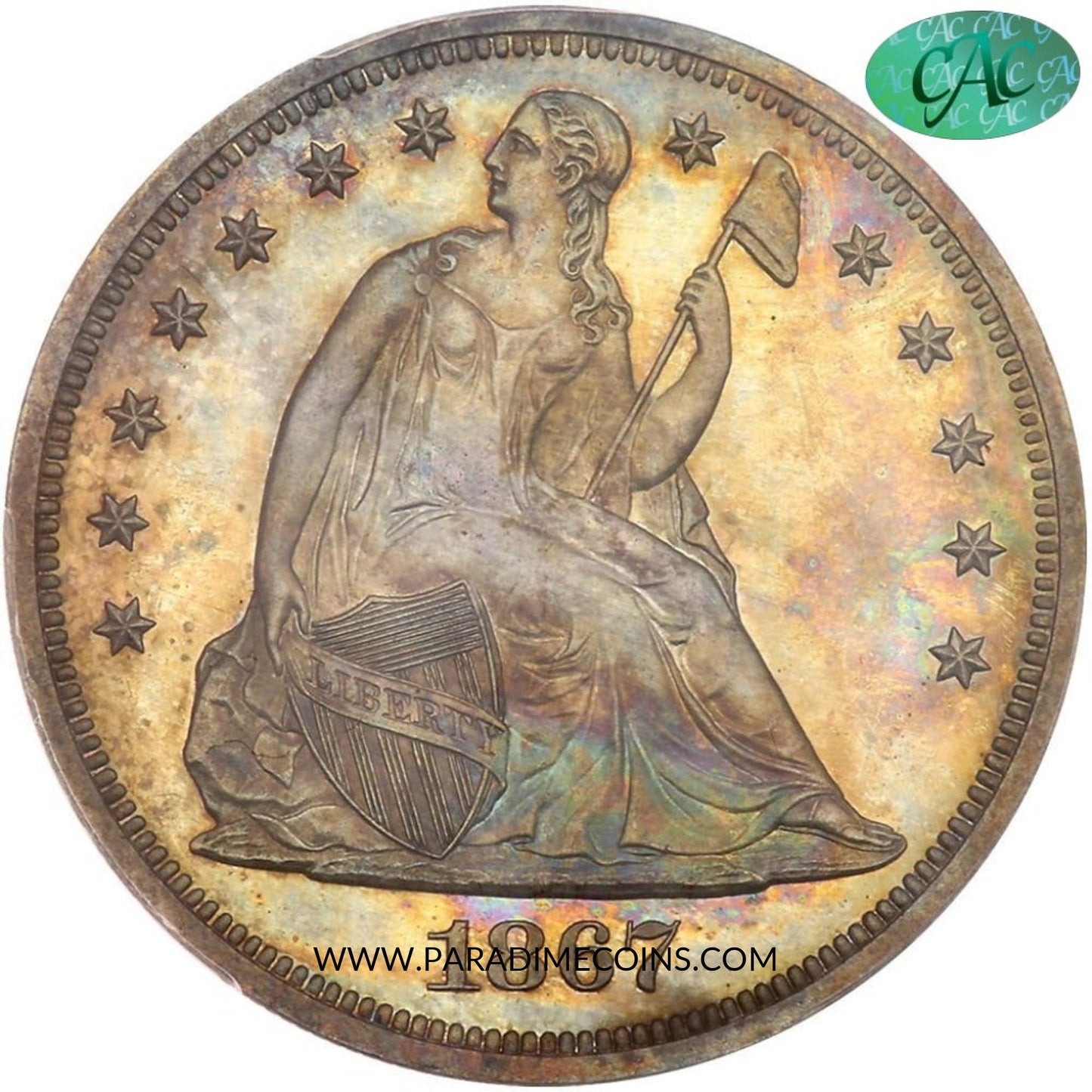 1867 $1 PR64+ PCGS CAC - Paradime Coins | PCGS NGC CACG CAC Rare US Numismatic Coins For Sale