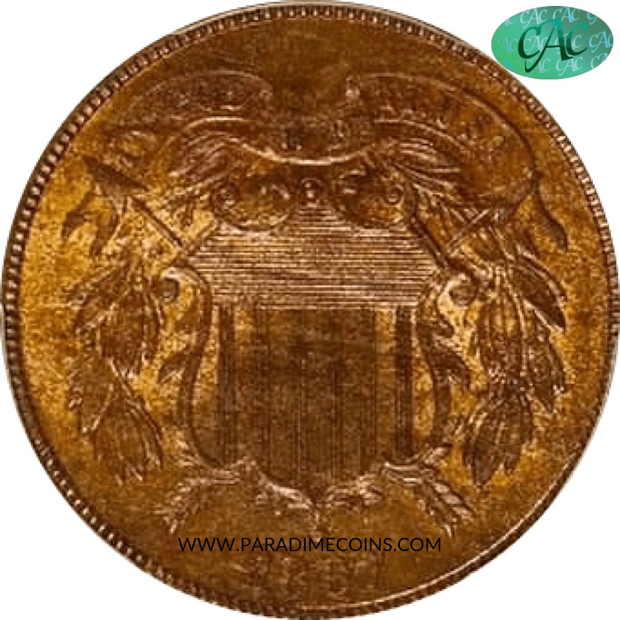 1867 2C MS66RB PCGS CAC - Paradime Coins US Coins For Sale