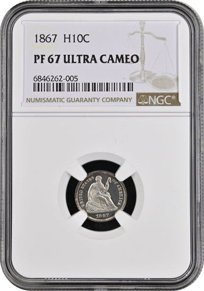 1867 H10C PR67 UCAM NGC - Paradime Coins | PCGS NGC CACG CAC Rare US Numismatic Coins For Sale