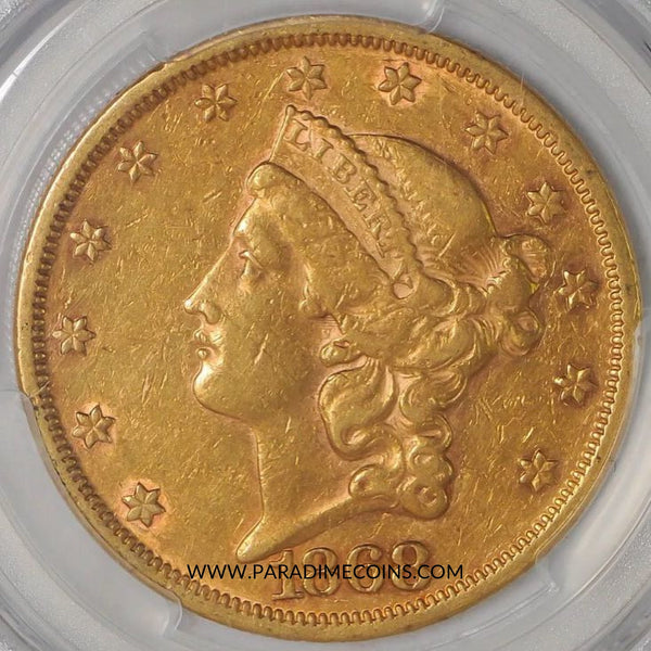 1868 $20 AU50 PCGS - Paradime Coins | PCGS NGC CACG CAC Rare US Numismatic Coins For Sale