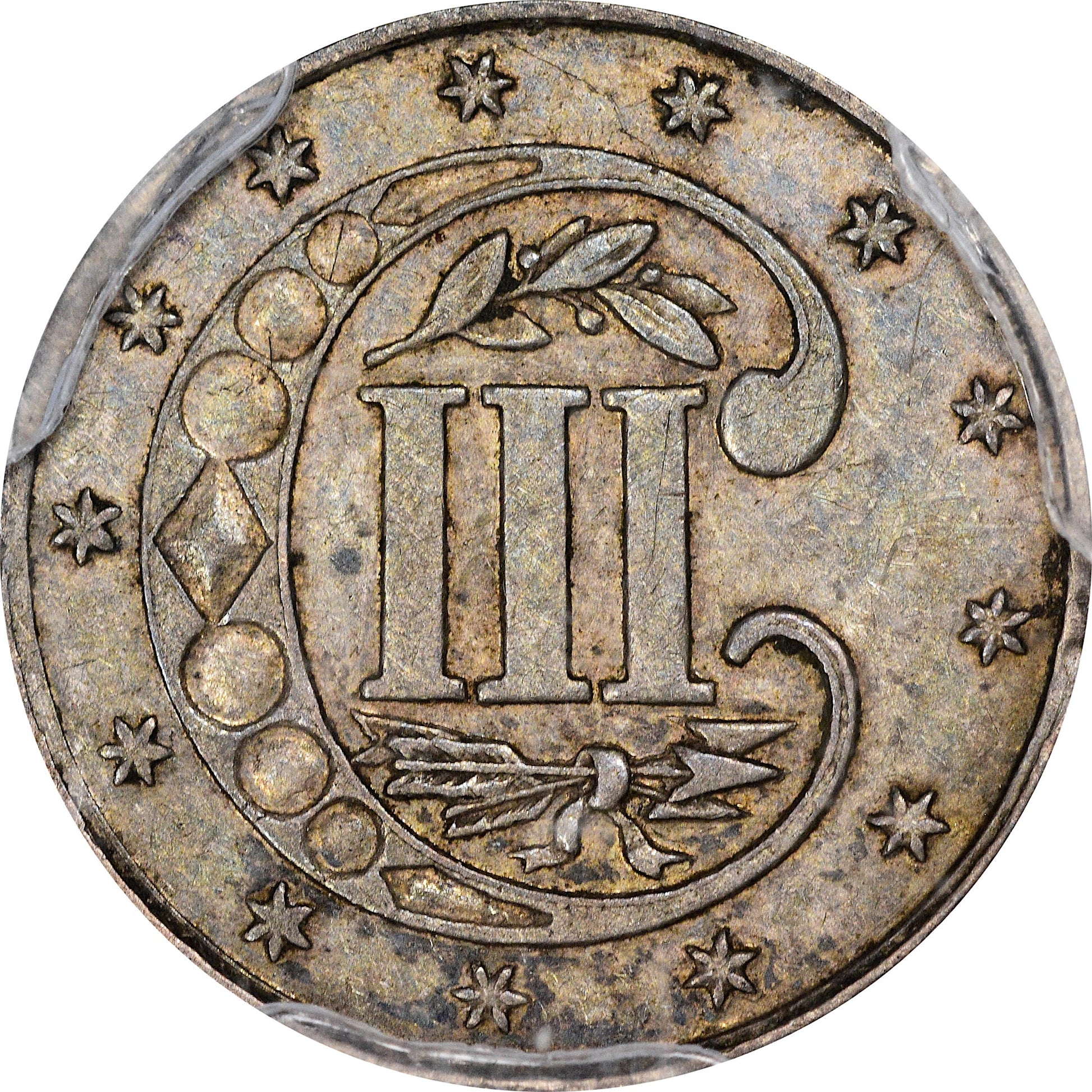 1868 3CS AU55 PCGS - Paradime Coins | PCGS NGC CACG CAC Rare US Numismatic Coins For Sale