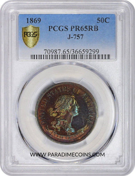 1869 50C PR65RB J-757 PCGS - Paradime Coins | PCGS NGC CACG CAC Rare US Numismatic Coins For Sale