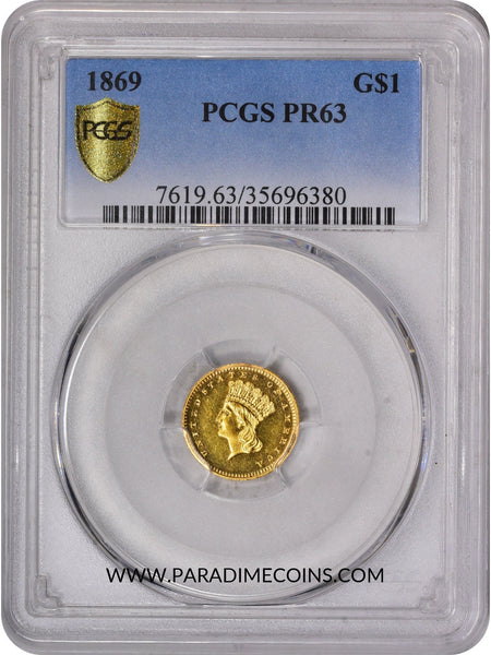 1869 G$1 PR63 PCGS - Paradime Coins | PCGS NGC CACG CAC Rare US Numismatic Coins For Sale