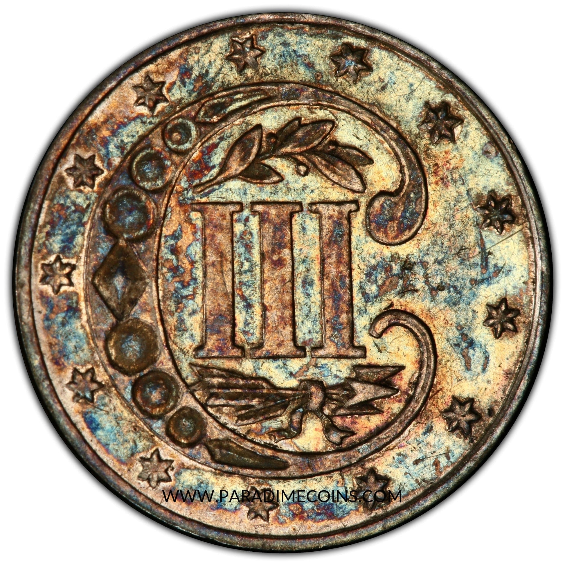 1869/'8' 3CS AU58 PCGS CAC - Paradime Coins | PCGS NGC CACG CAC Rare US Numismatic Coins For Sale