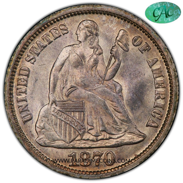 1870 10C MS65 PCGS CAC - Paradime Coins | PCGS NGC CACG CAC Rare US Numismatic Coins For Sale
