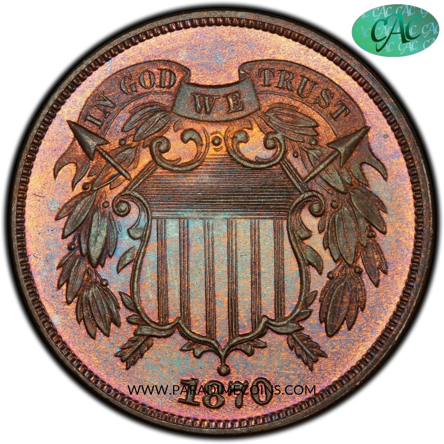 1870 2C PR67 BN PCGS CAC - Paradime Coins | PCGS NGC CACG CAC Rare US Numismatic Coins For Sale