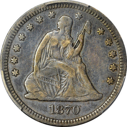 1870-CC 25C VF25 PCGS - Paradime Coins | PCGS NGC CACG CAC Rare US Numismatic Coins For Sale