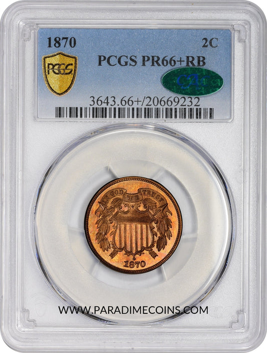 1870 2C PR66+ RB PCGS CAC - Paradime Coins | PCGS NGC CACG CAC Rare US Numismatic Coins For Sale
