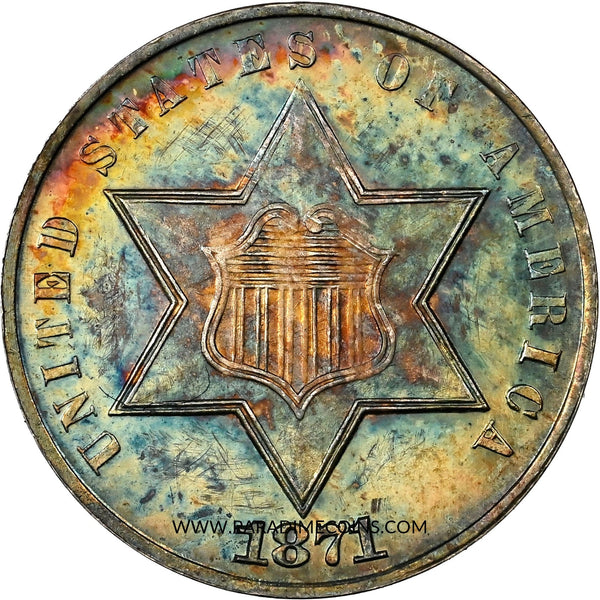 1871 3CS PR67 NGC - Paradime Coins | PCGS NGC CACG CAC Rare US Numismatic Coins For Sale