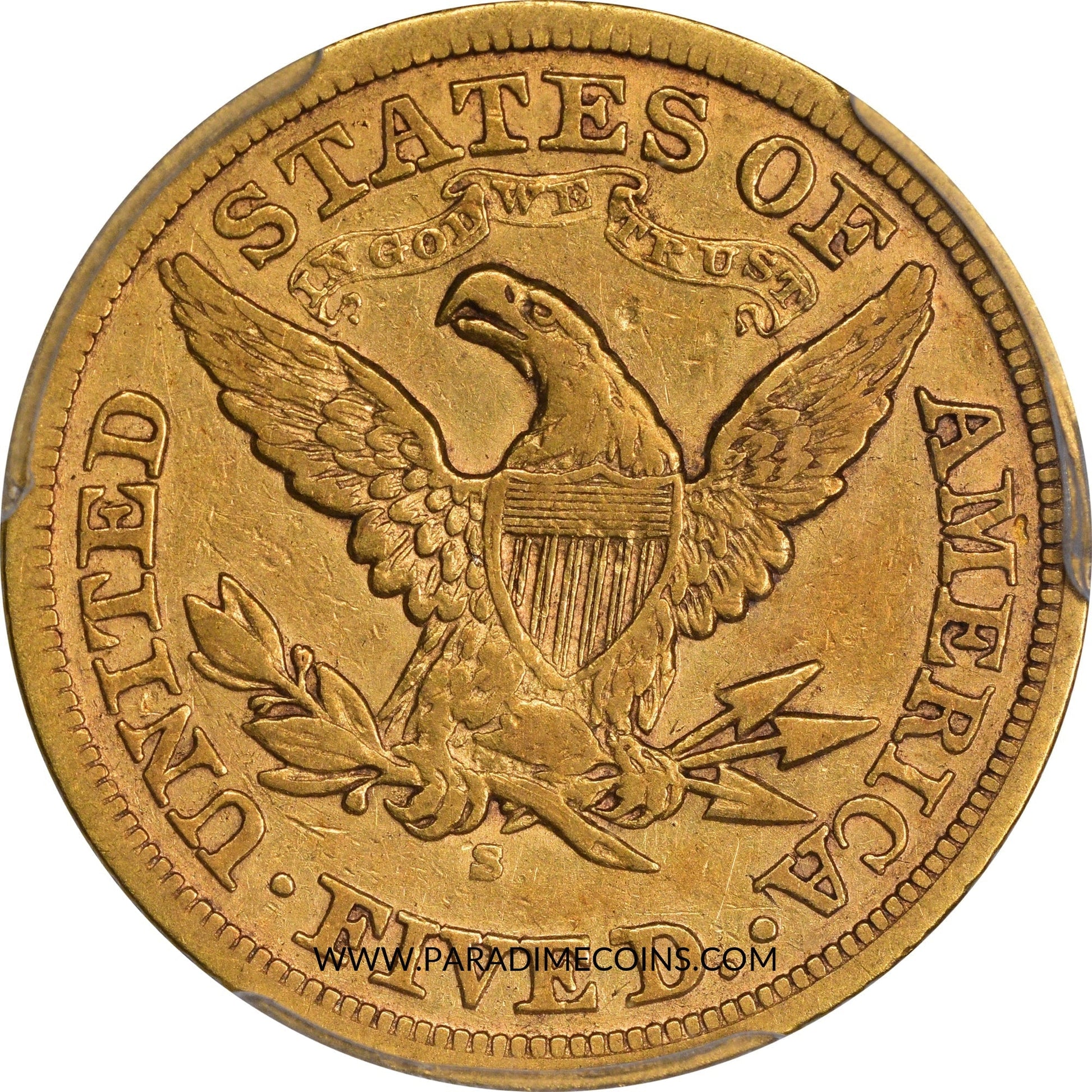 1871-S $5 XF40 PCGS - Paradime Coins | PCGS NGC CACG CAC Rare US Numismatic Coins For Sale