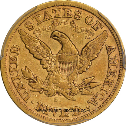 1871-S $5 XF40 PCGS - Paradime Coins | PCGS NGC CACG CAC Rare US Numismatic Coins For Sale