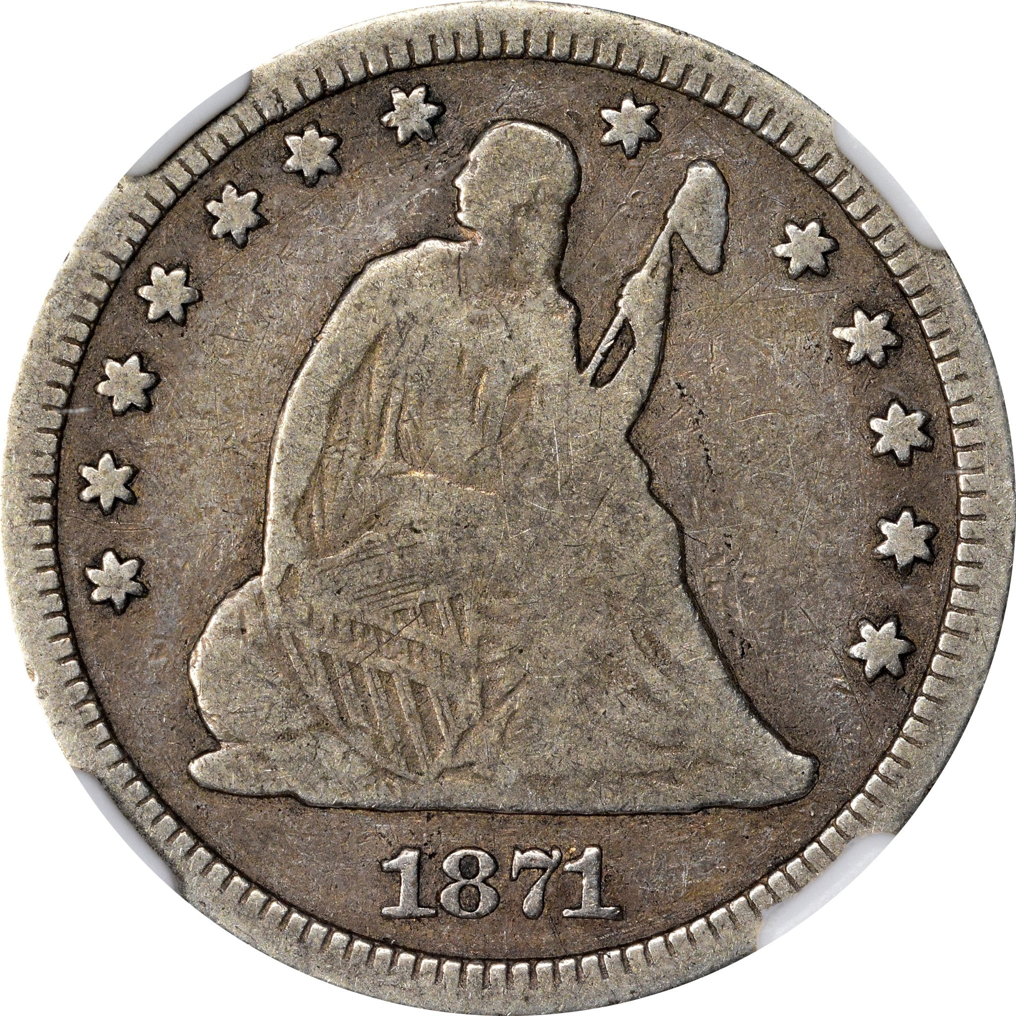 1871-CC 25C VG10 NGC - Paradime Coins | PCGS NGC CACG CAC Rare US Numismatic Coins For Sale