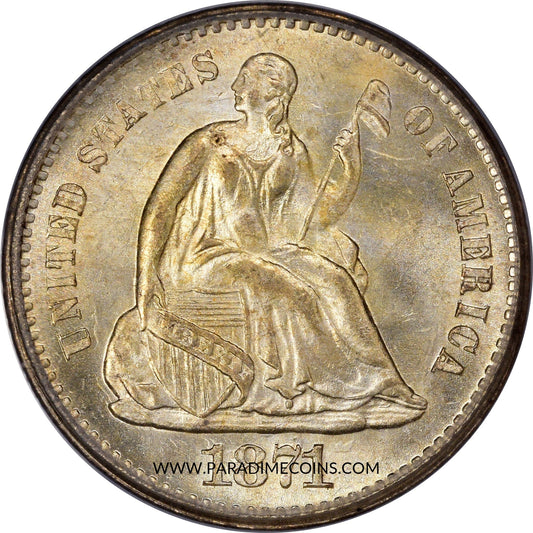 1871-S H10C MS66 PCGS - Paradime Coins | PCGS NGC CACG CAC Rare US Numismatic Coins For Sale