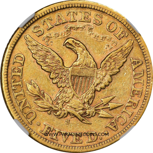 1873-S $5 AU53 NGC CAC - Paradime Coins | PCGS NGC CACG CAC Rare US Numismatic Coins For Sale