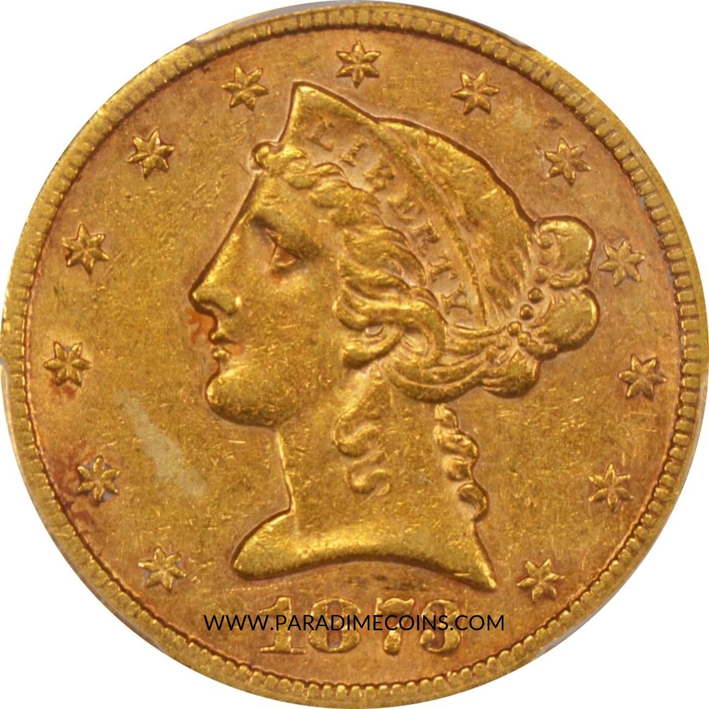 1873-S $5 AU55 PCGS - Paradime Coins | PCGS NGC CACG CAC Rare US Numismatic Coins For Sale