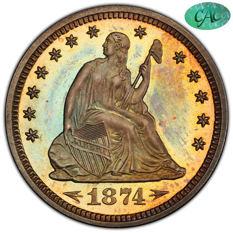 1874 25C ARROWS PR66+ PCGS CAC - Paradime Coins US Coins For Sale