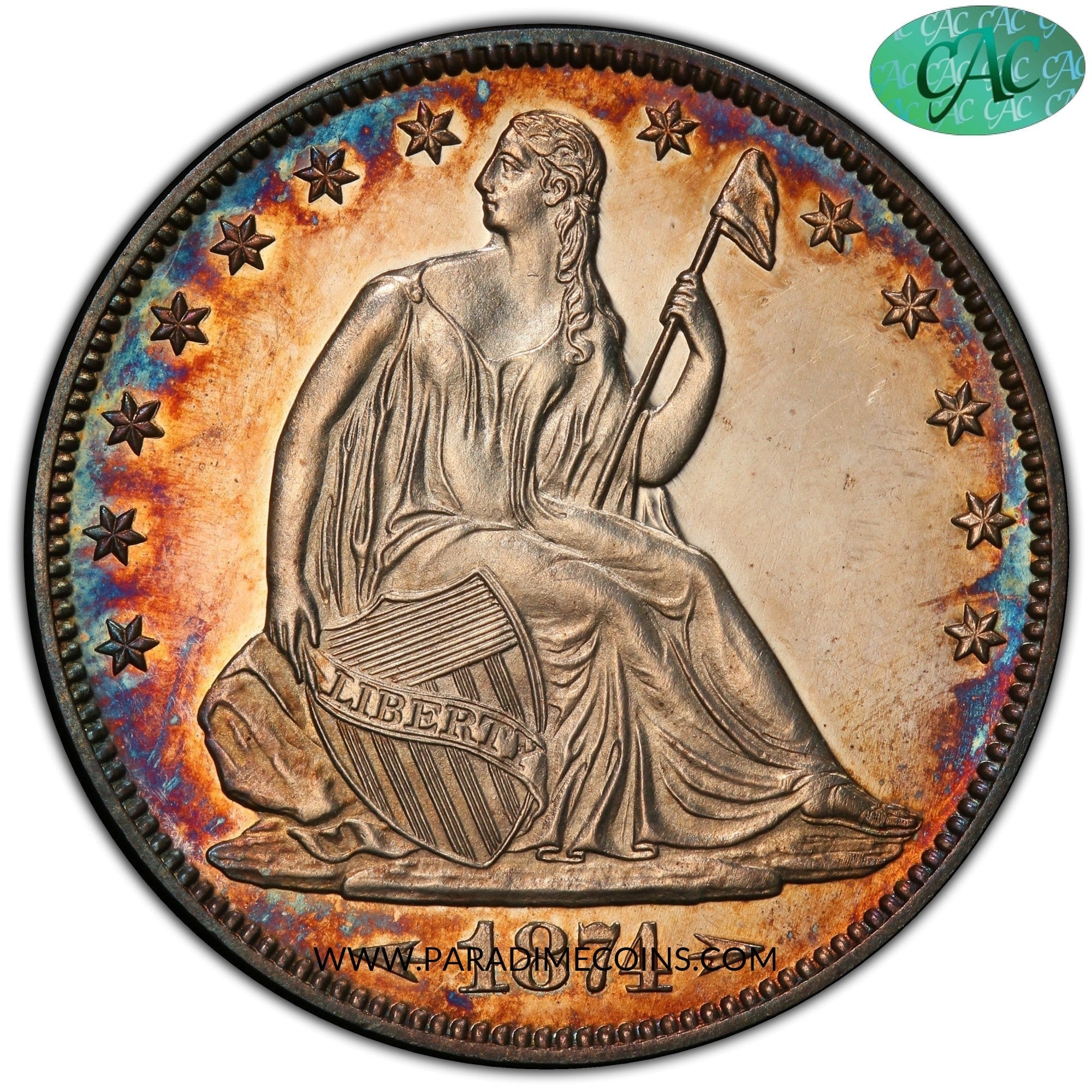 1874 50C ARROWS PR62 CAM PCGS CAC - Paradime Coins | PCGS NGC CACG CAC Rare US Numismatic Coins For Sale