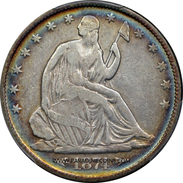 1874 50C F15 ARROWS PCGS - Paradime Coins | PCGS NGC CACG CAC Rare US Numismatic Coins For Sale