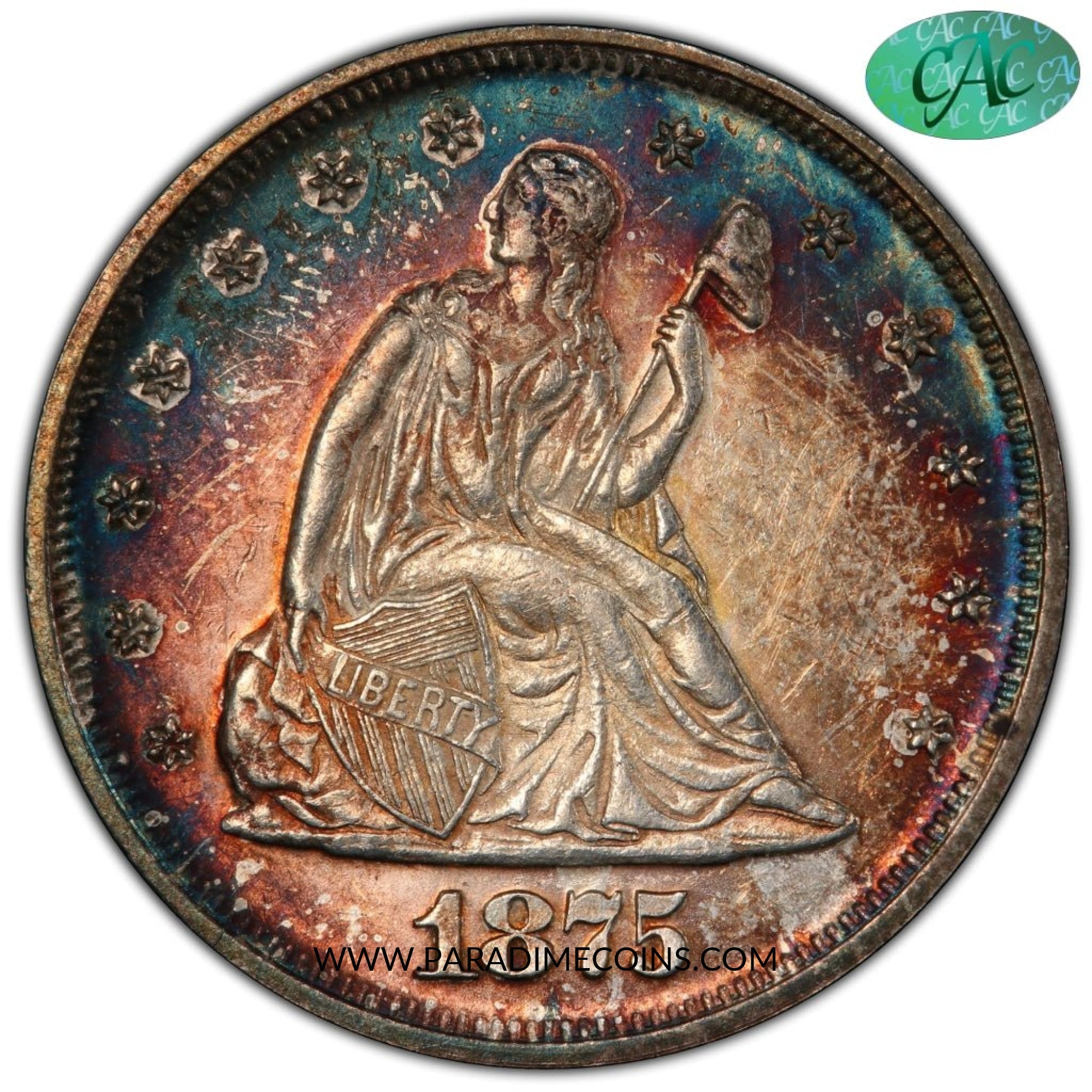 1875 20C MS62 PCGS CAC - Paradime Coins | PCGS NGC CACG CAC Rare US Numismatic Coins For Sale