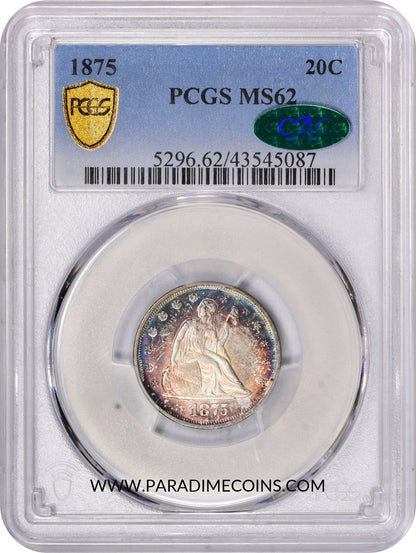 1875 20C MS62 PCGS CAC - Paradime Coins | PCGS NGC CACG CAC Rare US Numismatic Coins For Sale