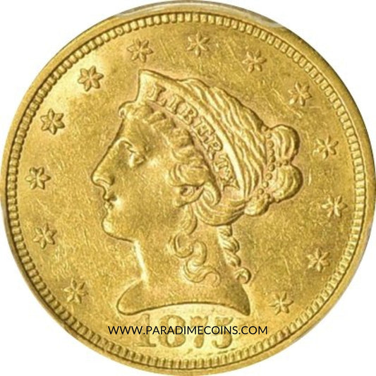 1875-S $2.5 AU58 PCGS - Paradime Coins | PCGS NGC CACG CAC Rare US Numismatic Coins For Sale
