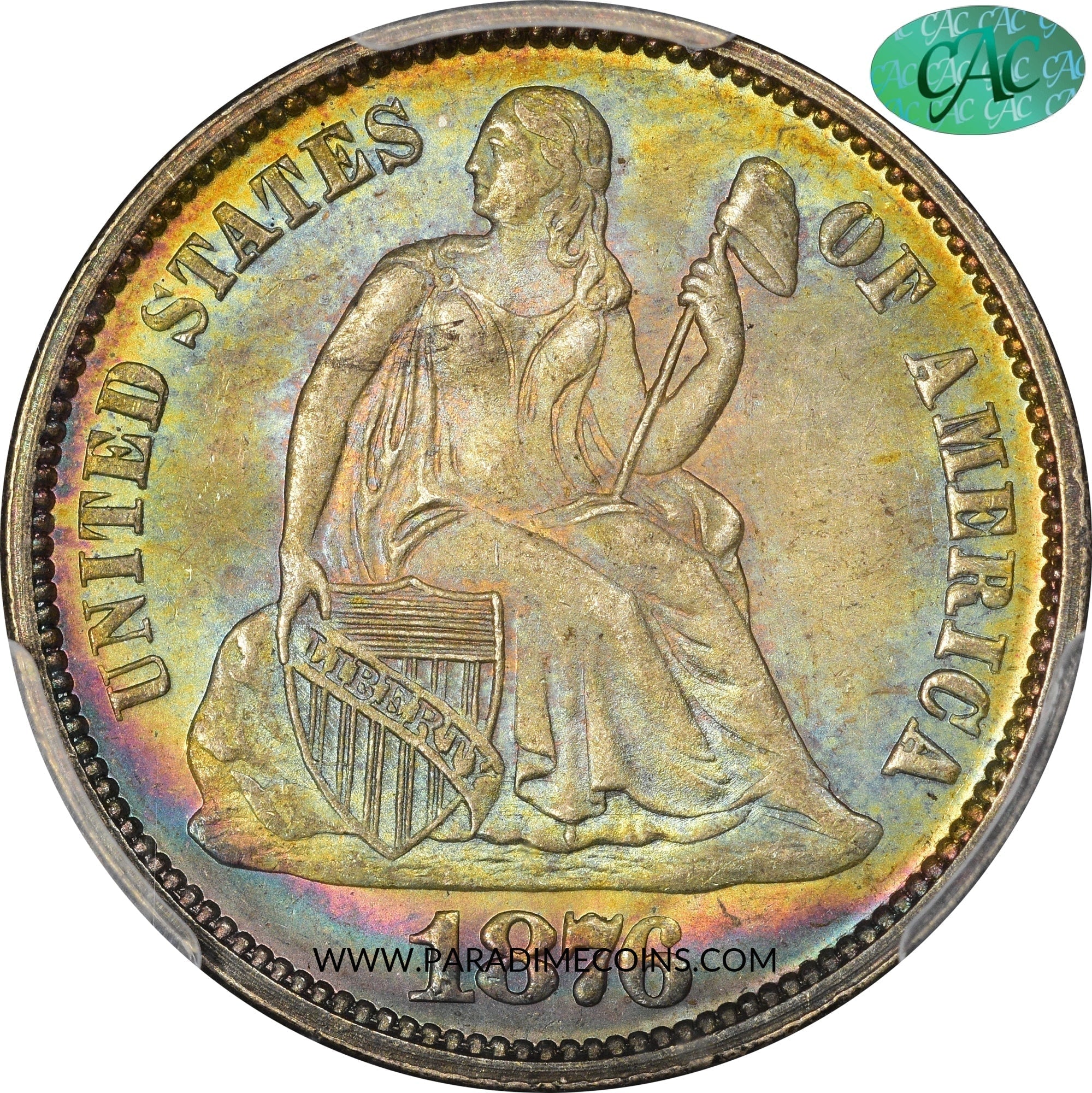 1876 10C MS66 PCGS CAC - Paradime Coins | PCGS NGC CACG CAC Rare US Numismatic Coins For Sale